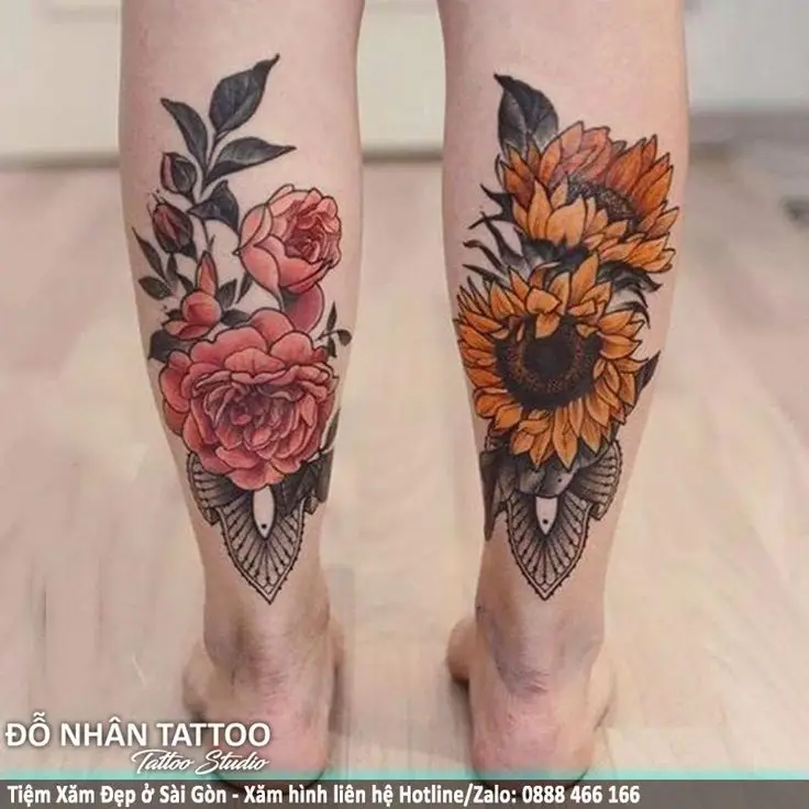 Xăm Hoa Hình Xăm Bắp Chân Nữ Đẹp: Gợi Ý Hình Ảnh Nổi Bật