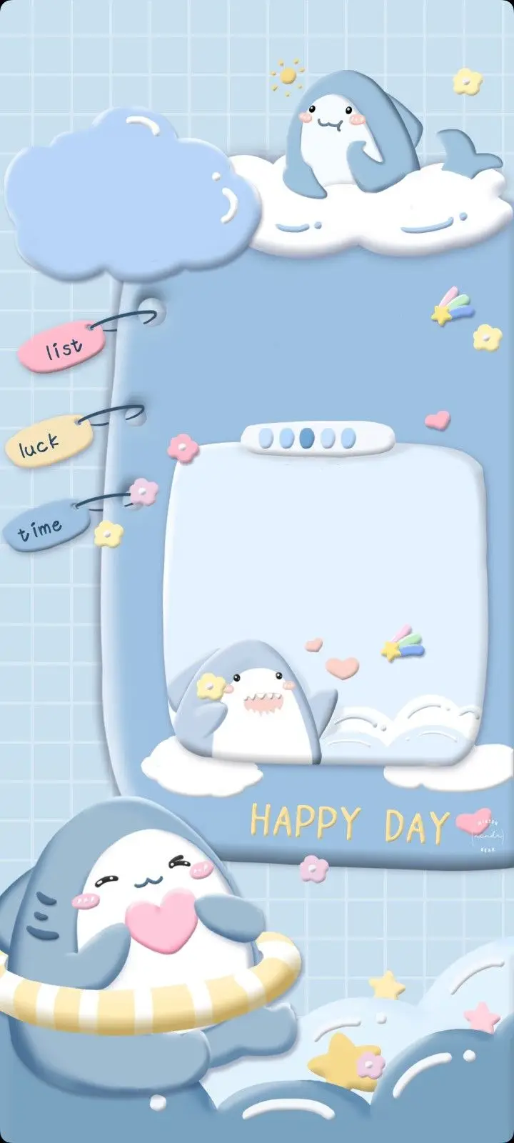 Xanh kawaii iphone – Hình nền cute dễ thương